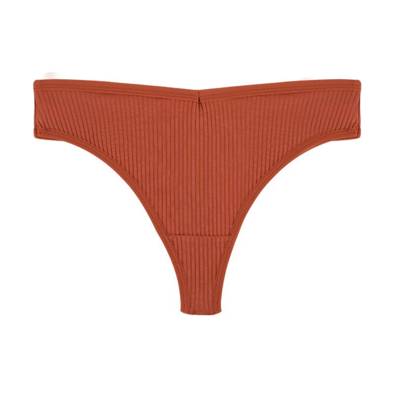 (image for) Women Low Rise Ribbed Cotton Thong Panties 95%-100% Cotton Crotch Breathable No-Show Butt Lifting Soft 40-Count Knit Everyday Intimates