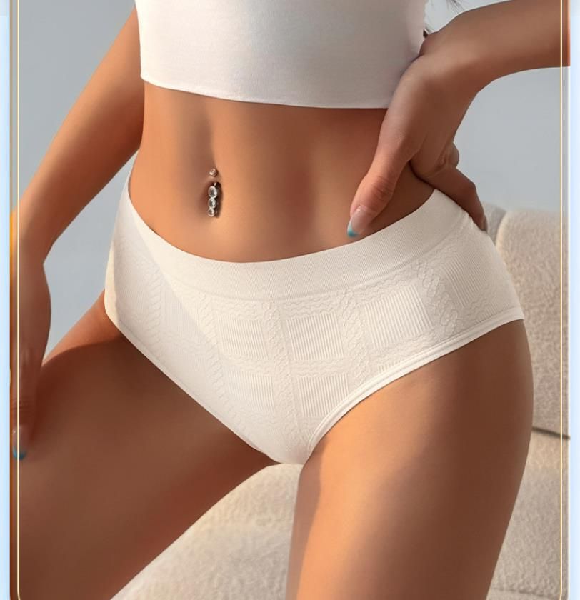 (image for) Women's Mid-Rise Seamless Tummy Control Triangle Briefs Quick Dry Breathable No-Show Solid Color Comfortable Everyday Panties