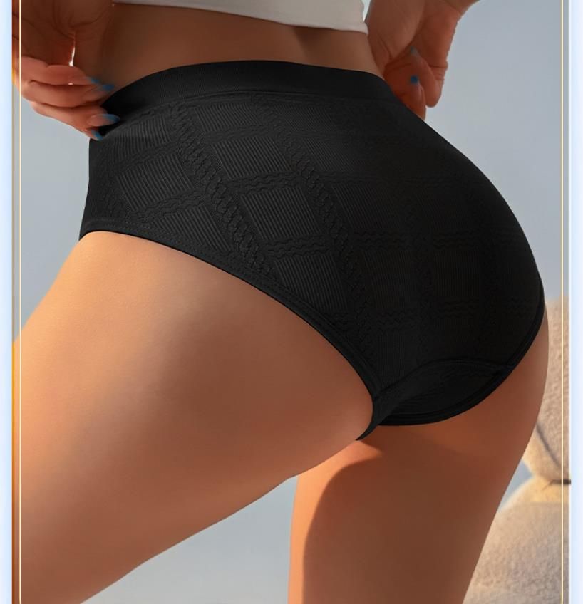 (image for) Women's Mid-Rise Seamless Tummy Control Triangle Briefs Quick Dry Breathable No-Show Solid Color Comfortable Everyday Panties