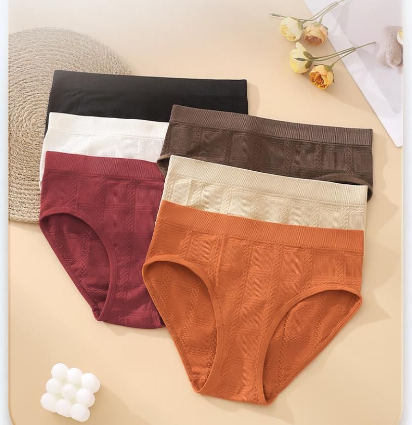 (image for) Women's Mid-Rise Seamless Tummy Control Triangle Briefs Quick Dry Breathable No-Show Solid Color Comfortable Everyday Panties