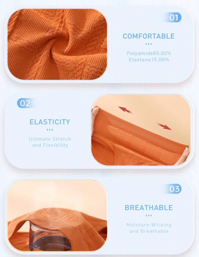 (image for) Women's Mid-Rise Seamless Tummy Control Triangle Briefs Quick Dry Breathable No-Show Solid Color Comfortable Everyday Panties