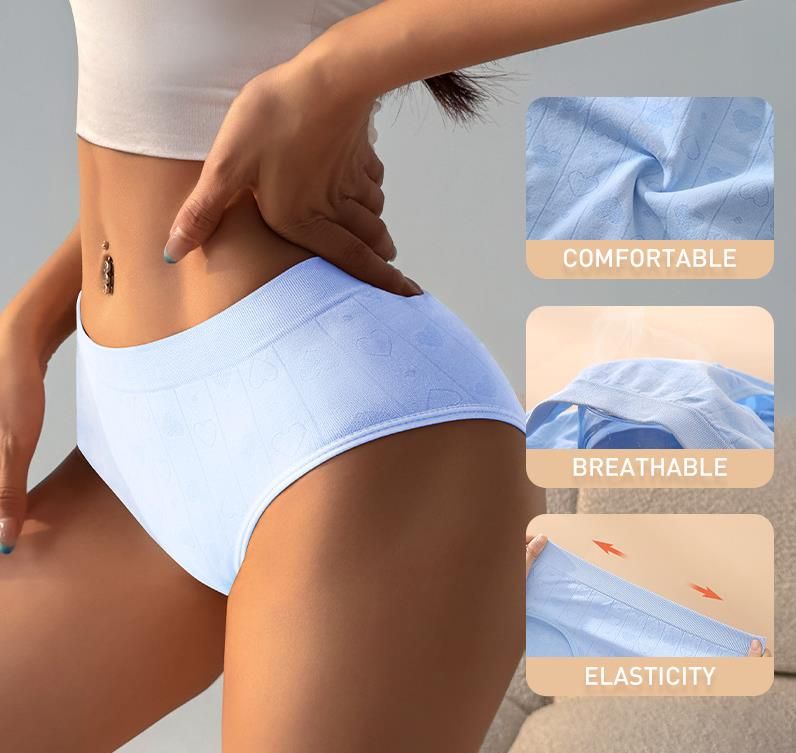 (image for) Women's Mid-Rise Seamless Tummy Control Triangle Briefs Butt Lifting No-Show Soft Stretch Knit Everyday Panties