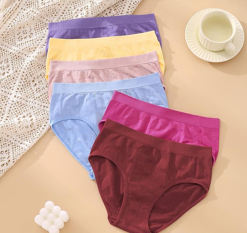 (image for) Women's Mid-Rise Seamless Tummy Control Triangle Briefs Butt Lifting No-Show Soft Stretch Knit Everyday Panties