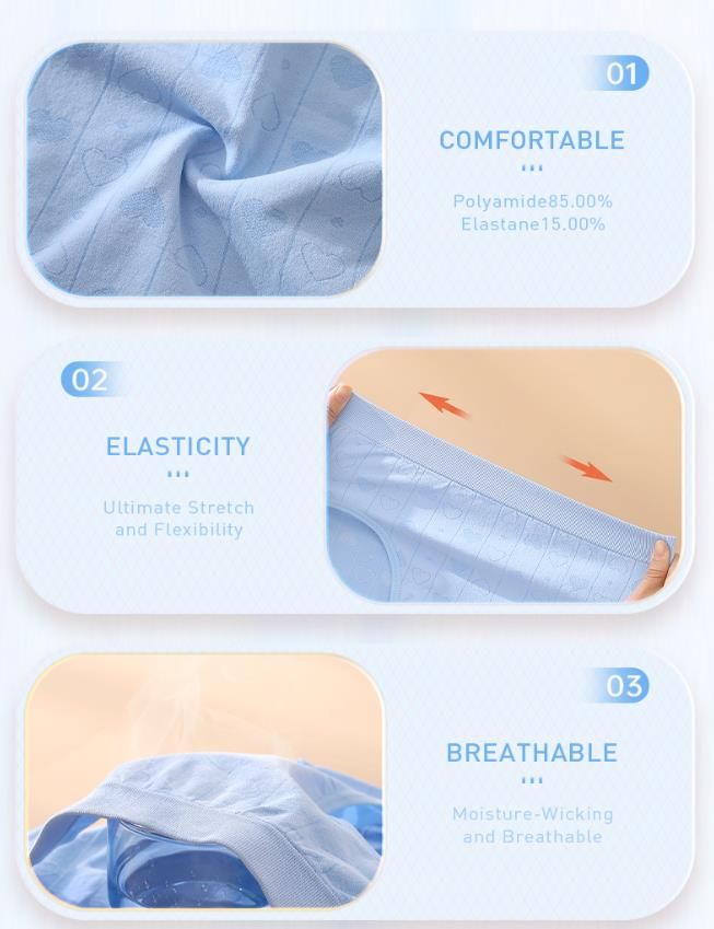 (image for) Women's Mid-Rise Seamless Tummy Control Triangle Briefs Butt Lifting No-Show Soft Stretch Knit Everyday Panties