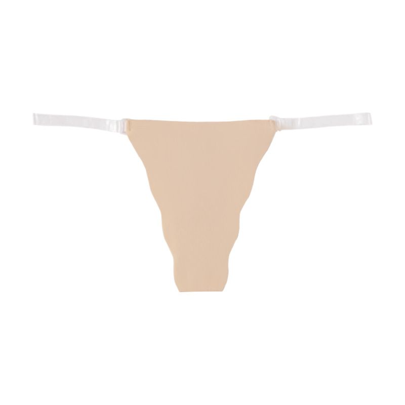 (image for) Women Low Rise Clear Strap Ice Silk Seamless Triangle Briefs Sexy No-Show Quick Dry Breathable Butt Lifting Sport Everyday Underwear