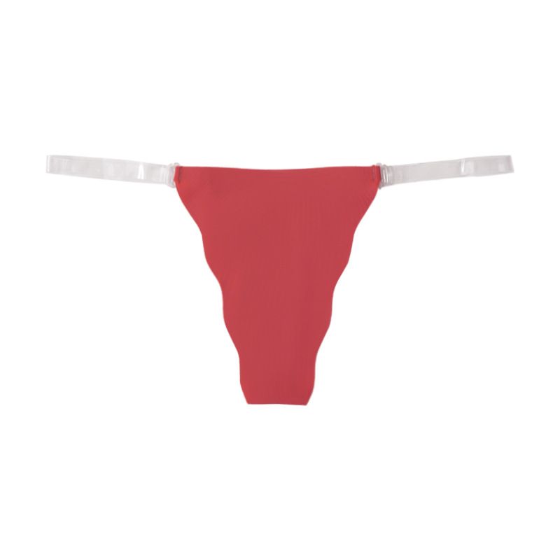 (image for) Women Low Rise Clear Strap Ice Silk Seamless Triangle Briefs Sexy No-Show Quick Dry Breathable Butt Lifting Sport Everyday Underwear