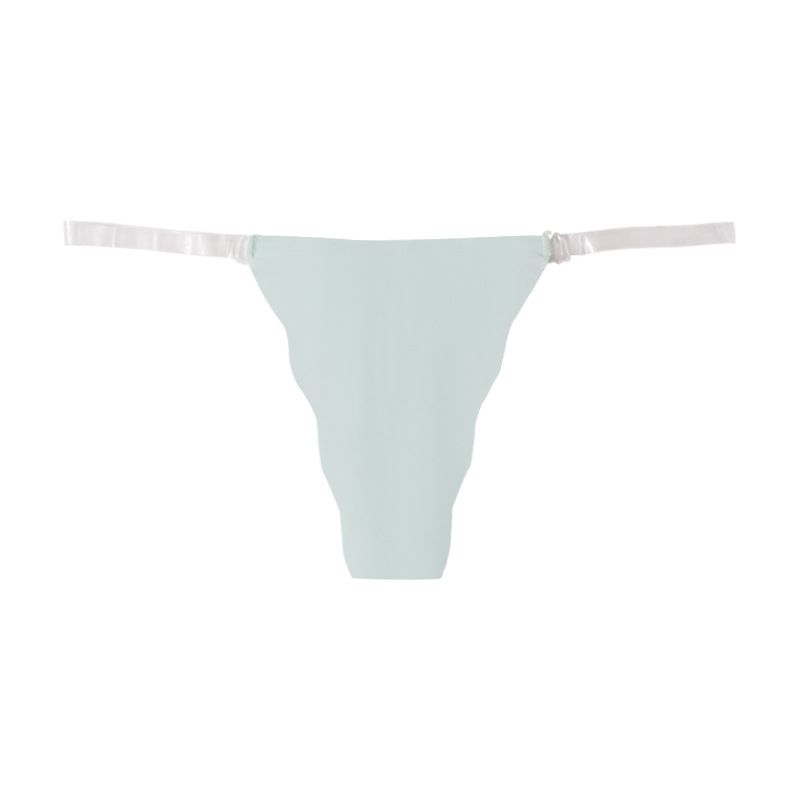 (image for) Women Low Rise Clear Strap Ice Silk Seamless Triangle Briefs Sexy No-Show Quick Dry Breathable Butt Lifting Sport Everyday Underwear