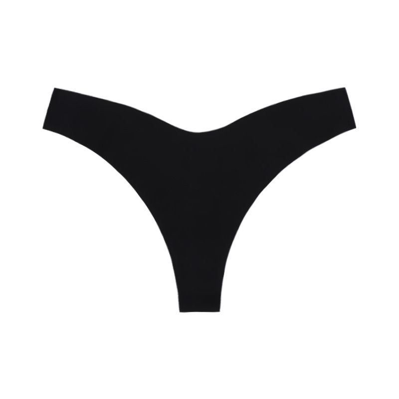 (image for) Women Low Rise V-Cut Narrow Waist Ice Silk Thong Panties 90%-95% Cotton Crotch Quick Dry Breathable No-Show Sport Everyday Intimates