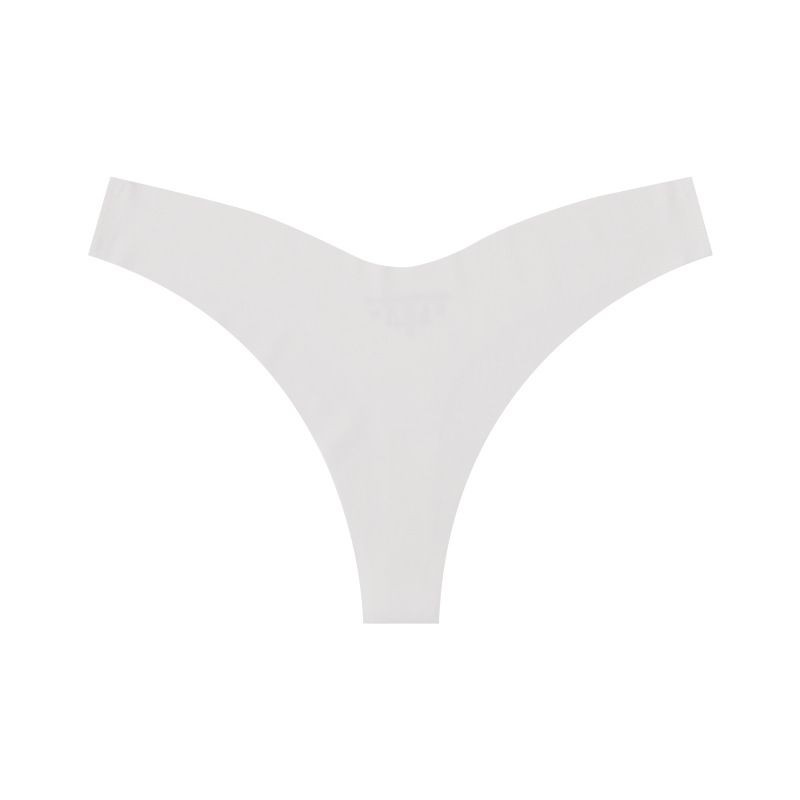 (image for) Women Low Rise V-Cut Narrow Waist Ice Silk Thong Panties 90%-95% Cotton Crotch Quick Dry Breathable No-Show Sport Everyday Intimates