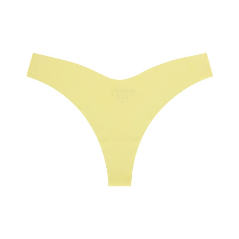 (image for) Women Low Rise V-Cut Narrow Waist Ice Silk Thong Panties 90%-95% Cotton Crotch Quick Dry Breathable No-Show Sport Everyday Intimates
