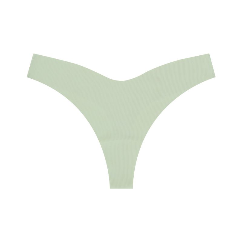 (image for) Women Low Rise V-Cut Narrow Waist Ice Silk Thong Panties 90%-95% Cotton Crotch Quick Dry Breathable No-Show Sport Everyday Intimates