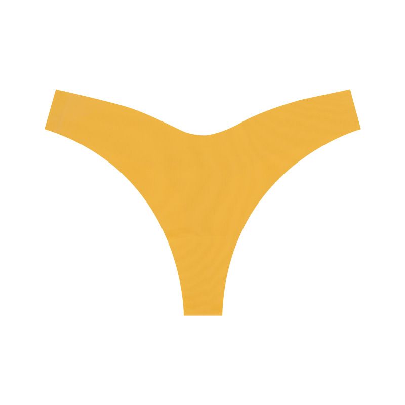 (image for) Women Low Rise V-Cut Narrow Waist Ice Silk Thong Panties 90%-95% Cotton Crotch Quick Dry Breathable No-Show Sport Everyday Intimates
