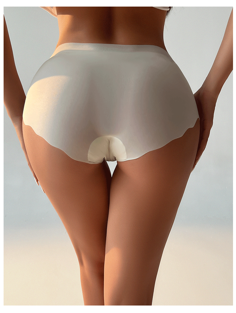 (image for) Women Mid-Rise Ultra-Thin Ice Silk Seamless Triangle Briefs 95%-100% Cotton Antibacterial Crotch Breathable No-Show Butt Lifting Everyday Intimates