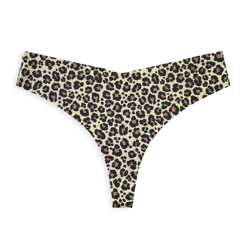 (image for) Women Leopard Zebra Animal Print Low Rise Bikini Brief Panties Anti-Exposure Breathable Nylon Beach Swimwear Bottoms