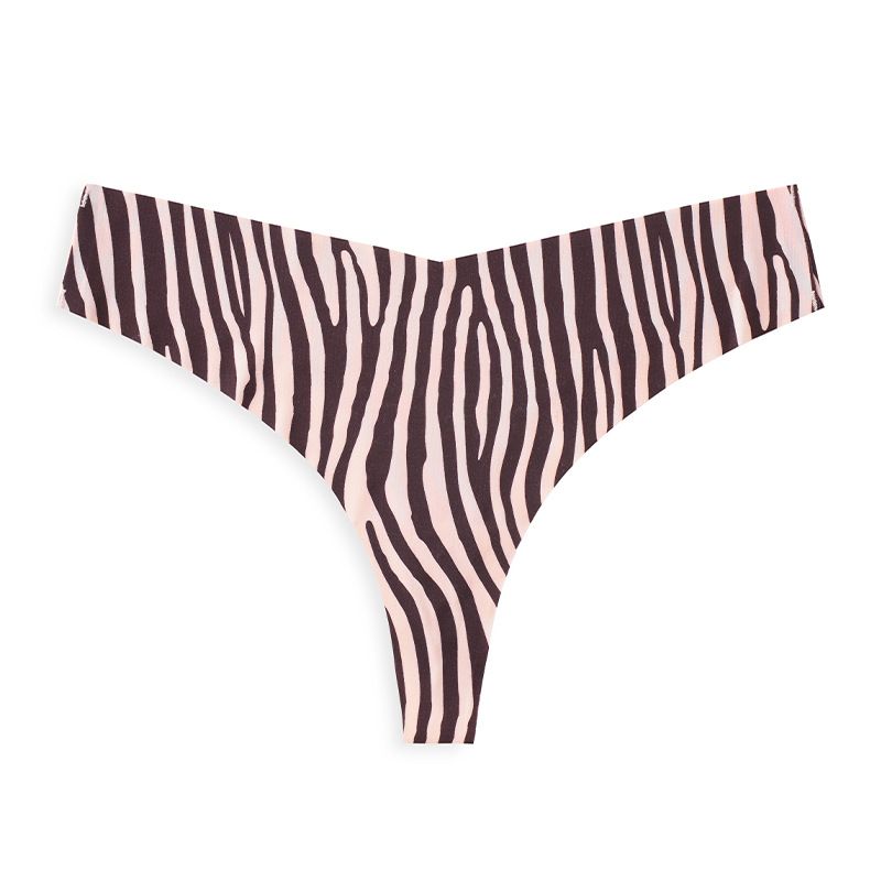 (image for) Women Leopard Zebra Animal Print Low Rise Bikini Brief Panties Anti-Exposure Breathable Nylon Beach Swimwear Bottoms