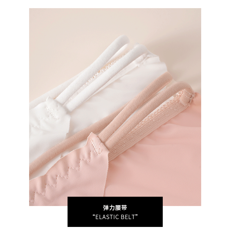 (image for) Women's Mid-Rise Thin Strap Bow Detail Ice Silk Triangle Briefs 100% Cotton Crotch Seamless Butt Lifting Breathable Everyday Intimates