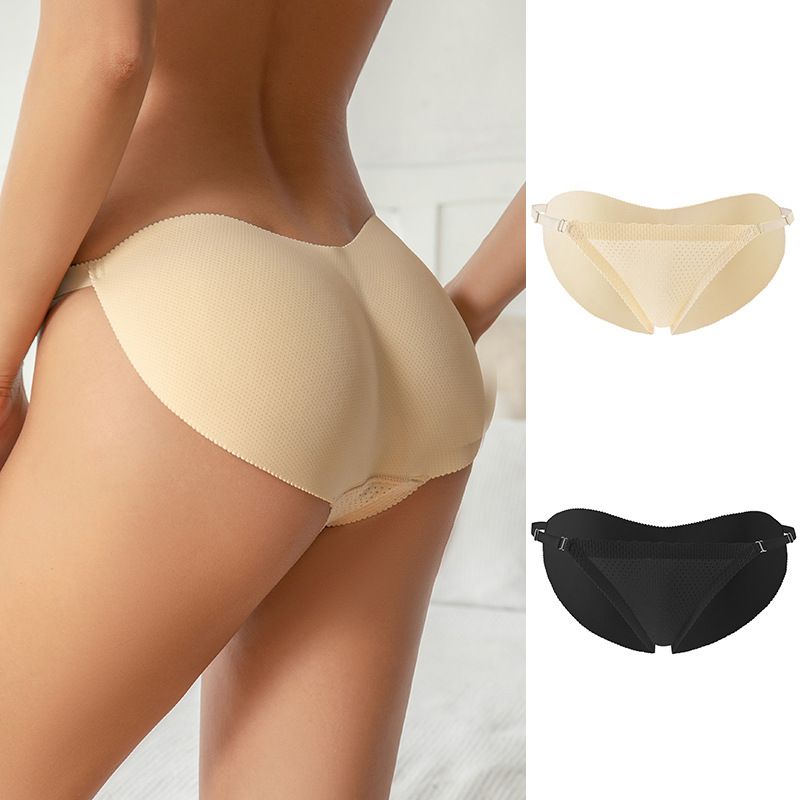 (image for) Women Low Rise Padded Butt Lifter Thong Panties 100% Cotton Crotch Seamless Peach Butt Shaping Enhancer Breathable Shapewear Intimates