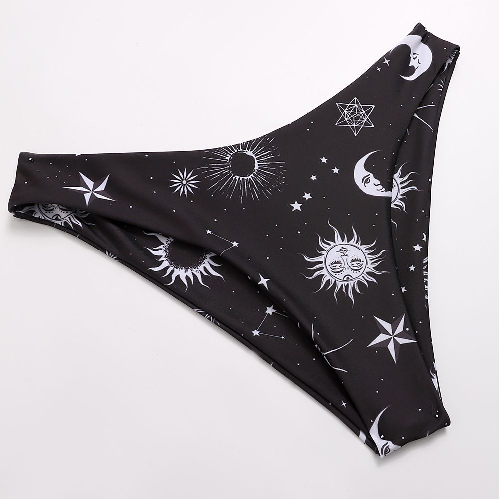 (image for) Sunflower Print Ruffle Strap Triangle Bikini Set Two‑Piece Swimwear for Women