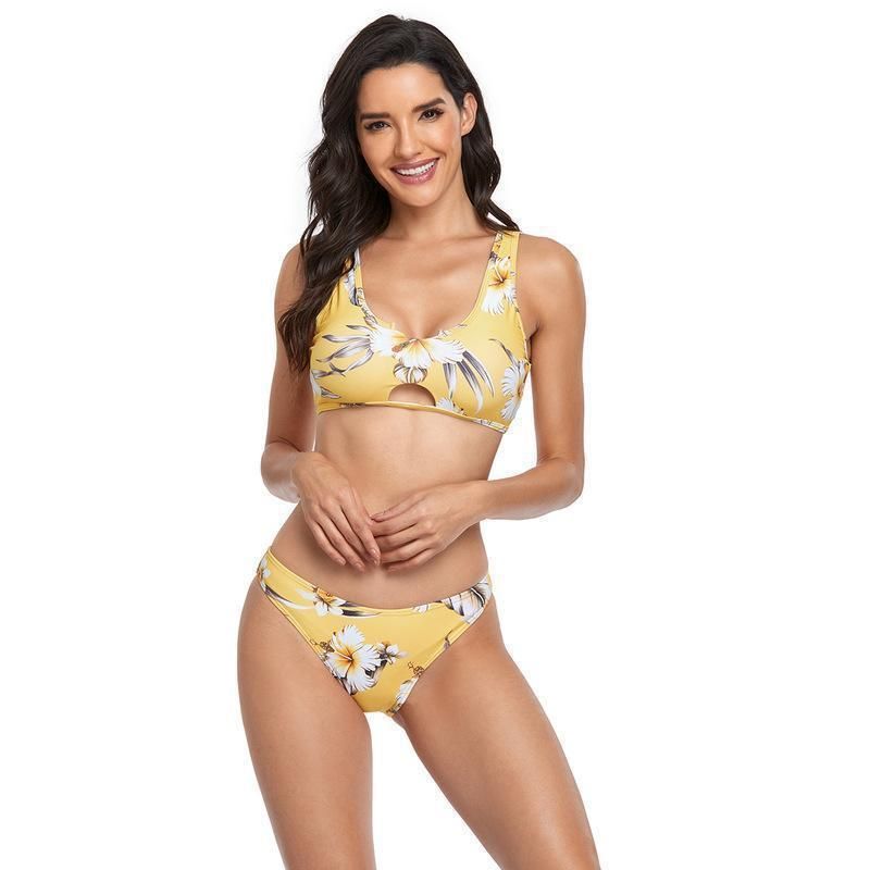 (image for) Ins Style Floral Two‑Piece Thong Bikini Set Women Swimwear Bathing Suit