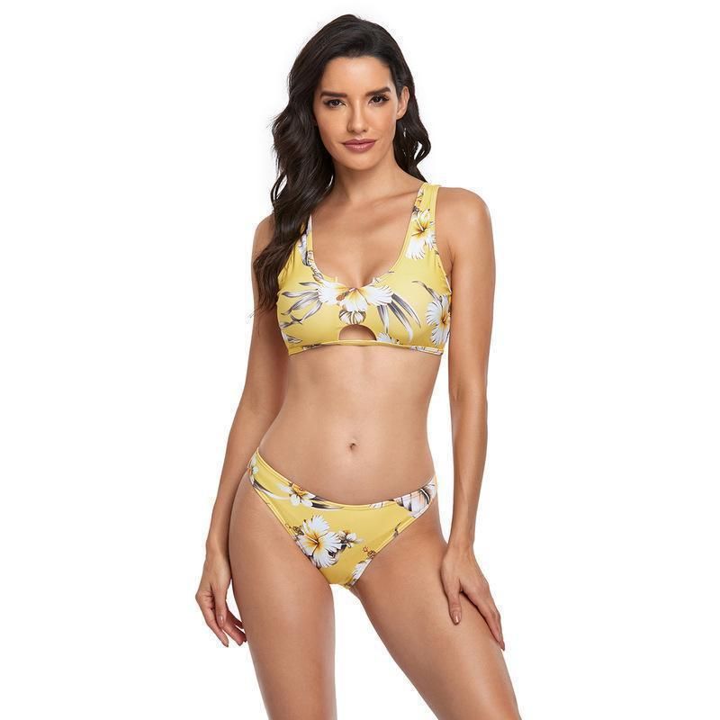 (image for) Ins Style Floral Two‑Piece Thong Bikini Set Women Swimwear Bathing Suit