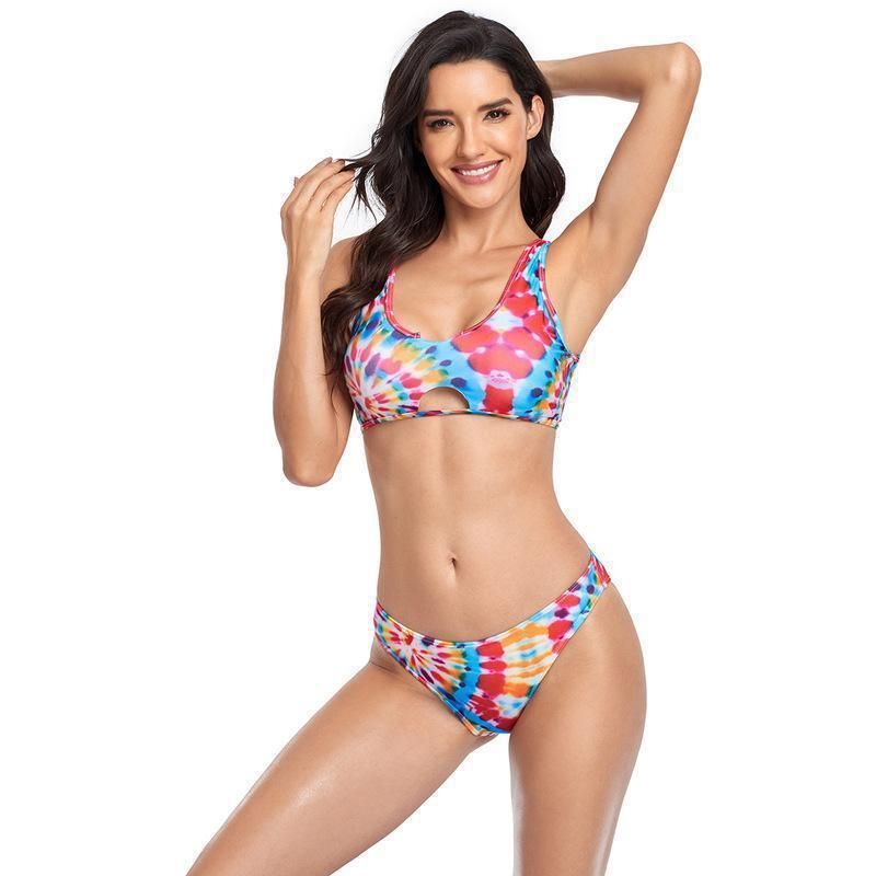 (image for) Ins Style Floral Two‑Piece Thong Bikini Set Women Swimwear Bathing Suit