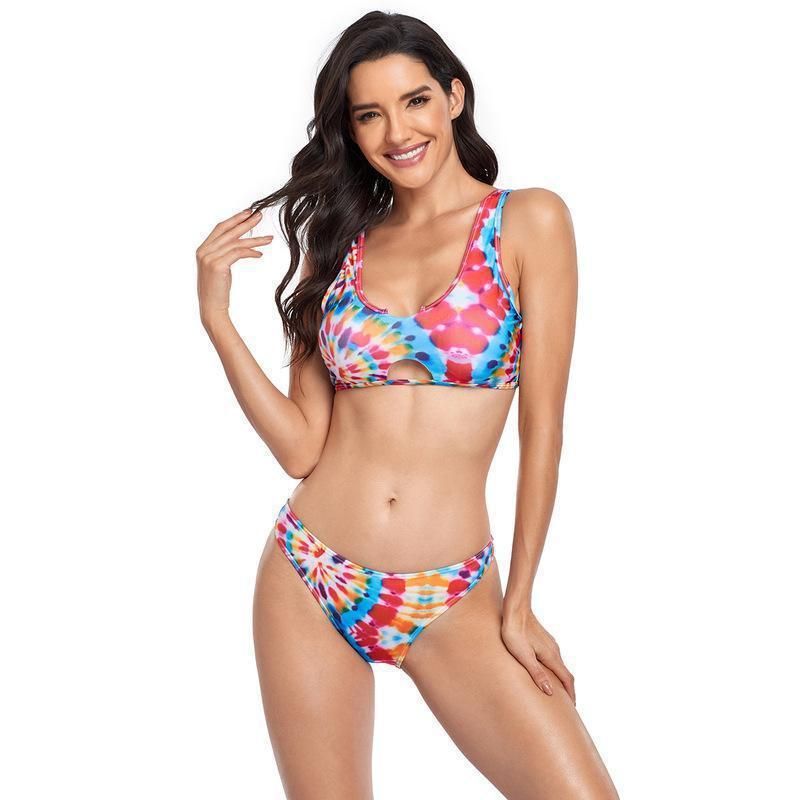 (image for) Ins Style Floral Two‑Piece Thong Bikini Set Women Swimwear Bathing Suit