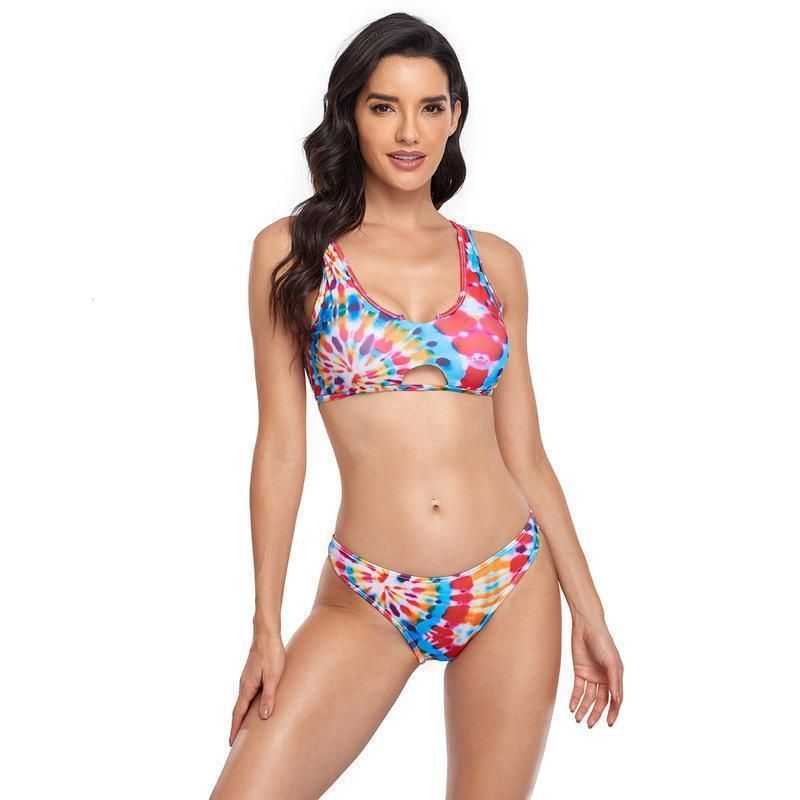 (image for) Ins Style Floral Two‑Piece Thong Bikini Set Women Swimwear Bathing Suit