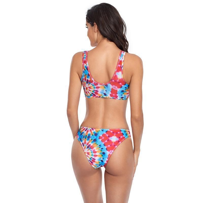 (image for) Ins Style Floral Two‑Piece Thong Bikini Set Women Swimwear Bathing Suit