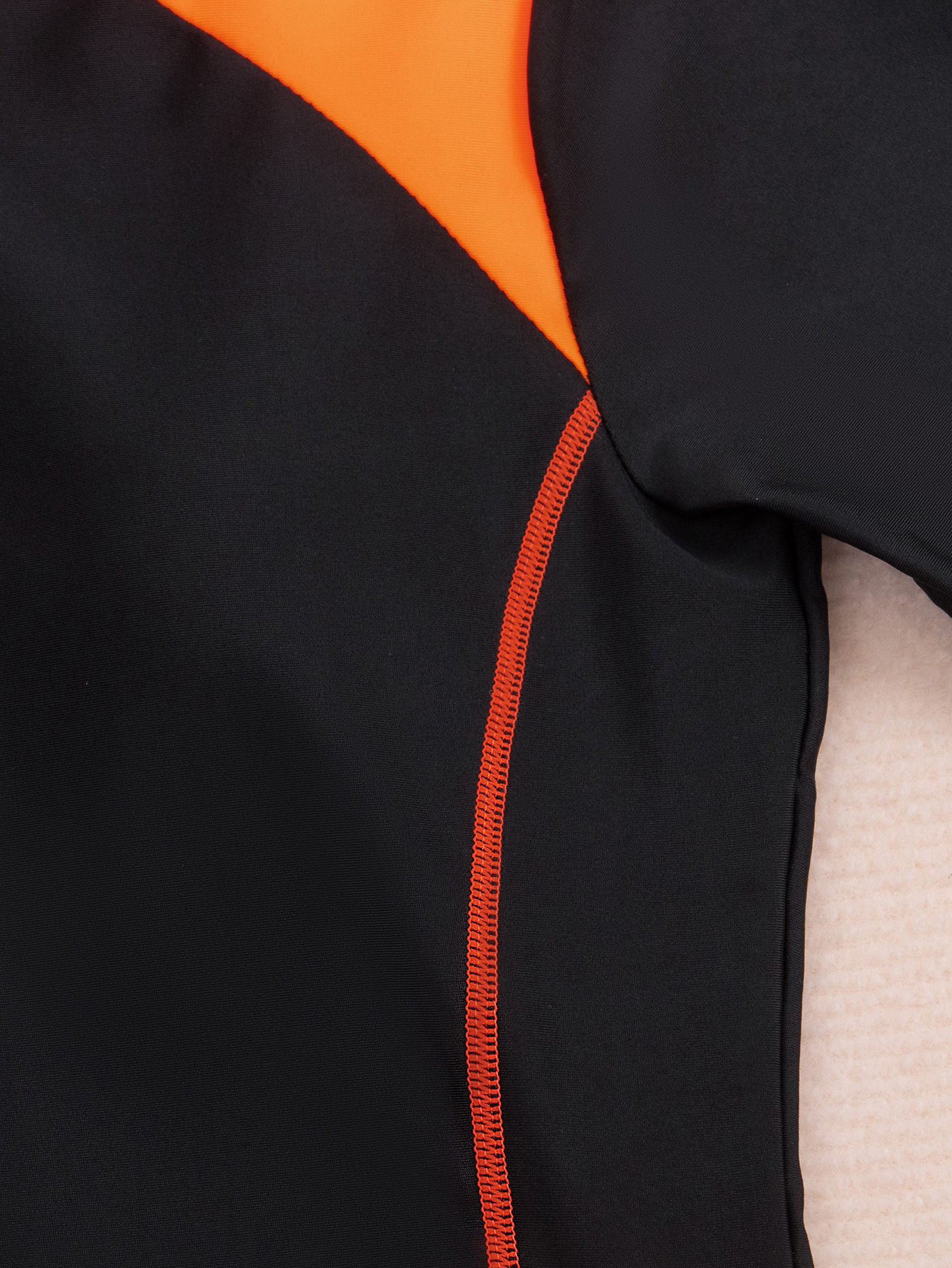 (image for) New Women Short‑Sleeve Color Block Athletic One‑Piece Swimsuit Adult Surfing Wetsuit