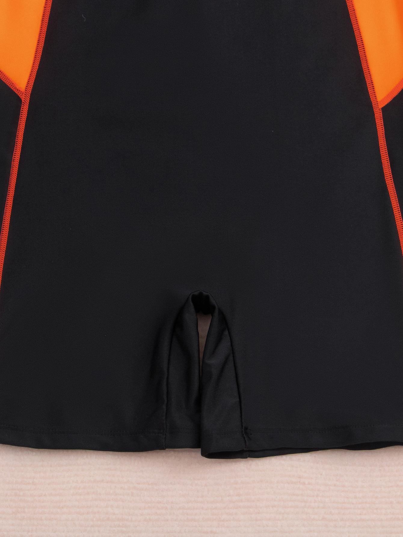 (image for) New Women Short‑Sleeve Color Block Athletic One‑Piece Swimsuit Adult Surfing Wetsuit