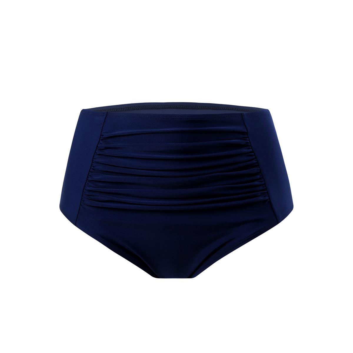 (image for) Women High‑Waist Ruched Bikini Bottom Solid Swim Brief S‑3XL