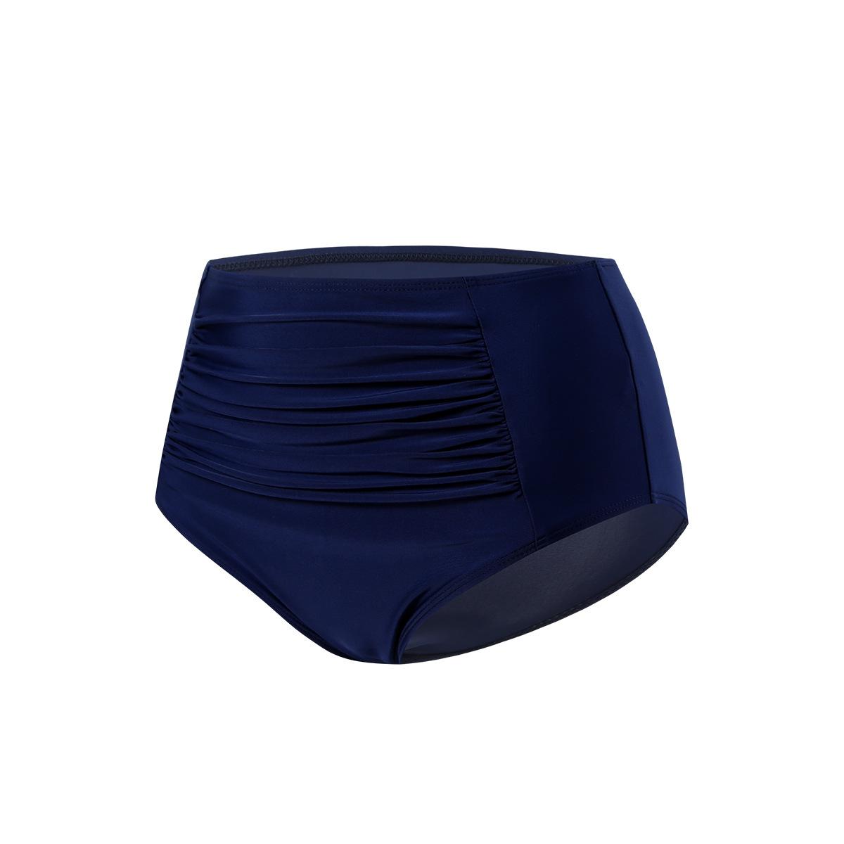 (image for) Women High‑Waist Ruched Bikini Bottom Solid Swim Brief S‑3XL