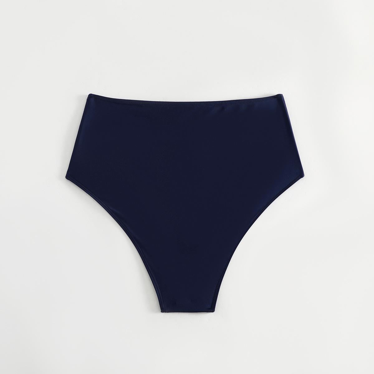 (image for) Women Solid High‑Cut Bikini Bottom Swim Briefs S‑XXXL