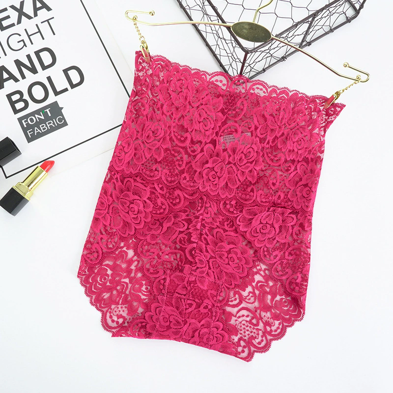 (image for) Women's High Waist Tummy Control Lace Brief Butt Lifting Seamless Waistband Full Coverage Floral Lace Panty with Breathable Cotton Gusset