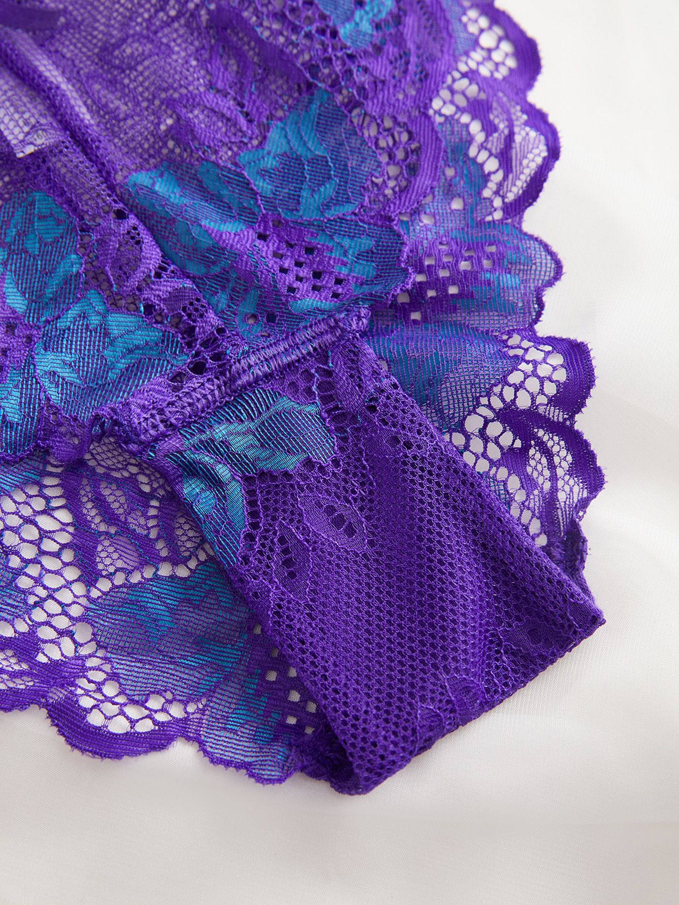 (image for) Women's Low Rise Sheer Mesh Floral Lace Bikini Panty Seamless Waistband Breathable Everyday Intimate Wear