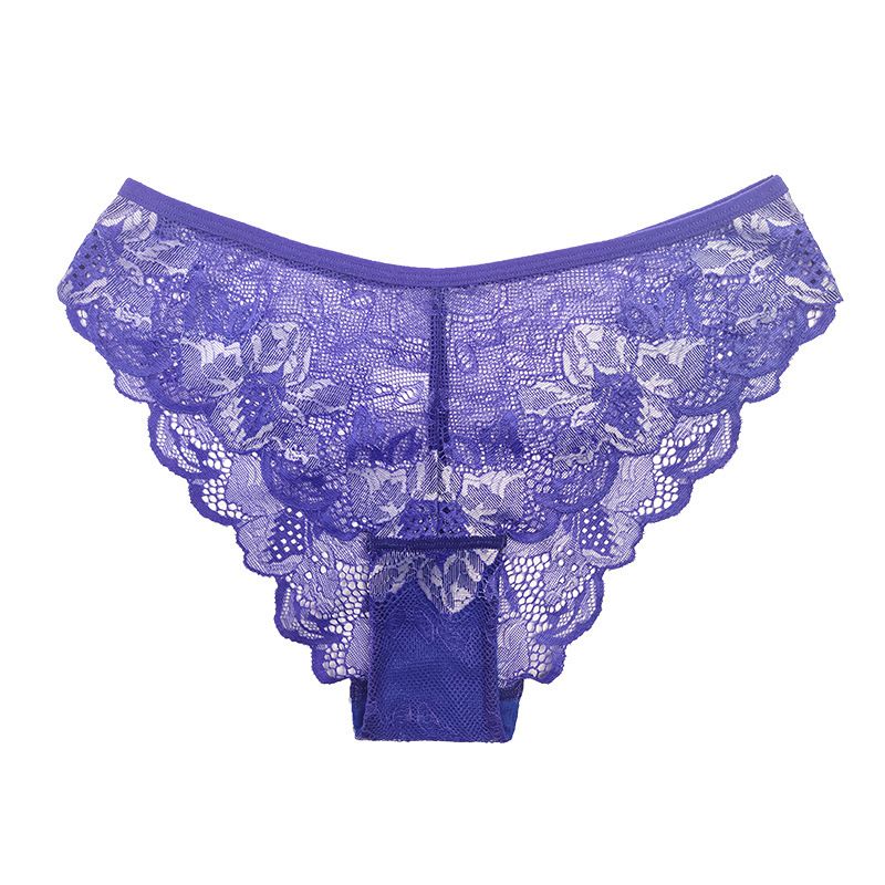 (image for) Women's Low Rise Sheer Mesh Floral Lace Bikini Panty Seamless Waistband Breathable Everyday Intimate Wear
