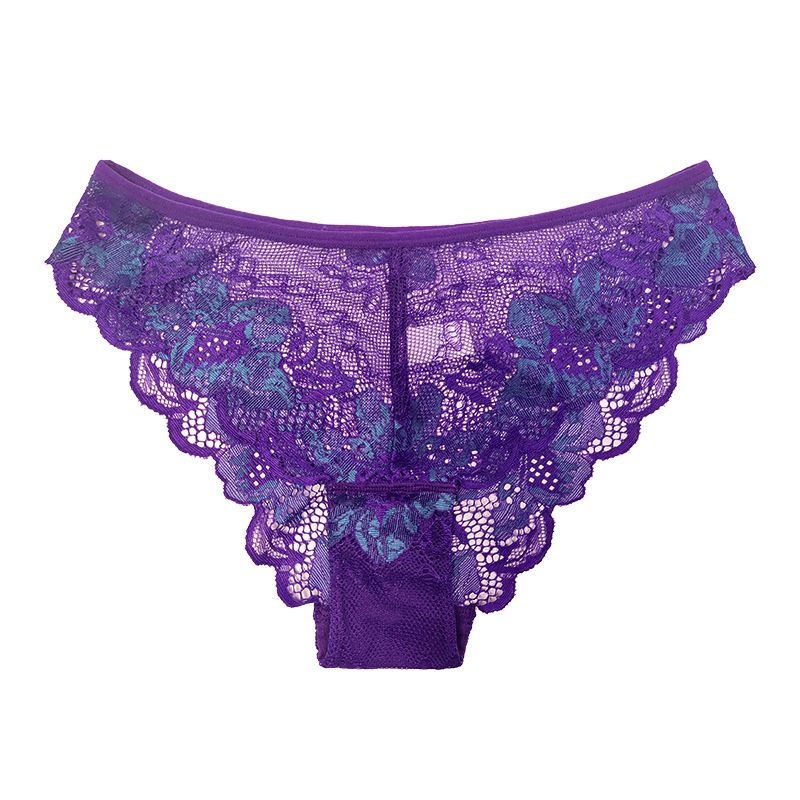 (image for) Women's Low Rise Sheer Mesh Floral Lace Bikini Panty Seamless Waistband Breathable Everyday Intimate Wear