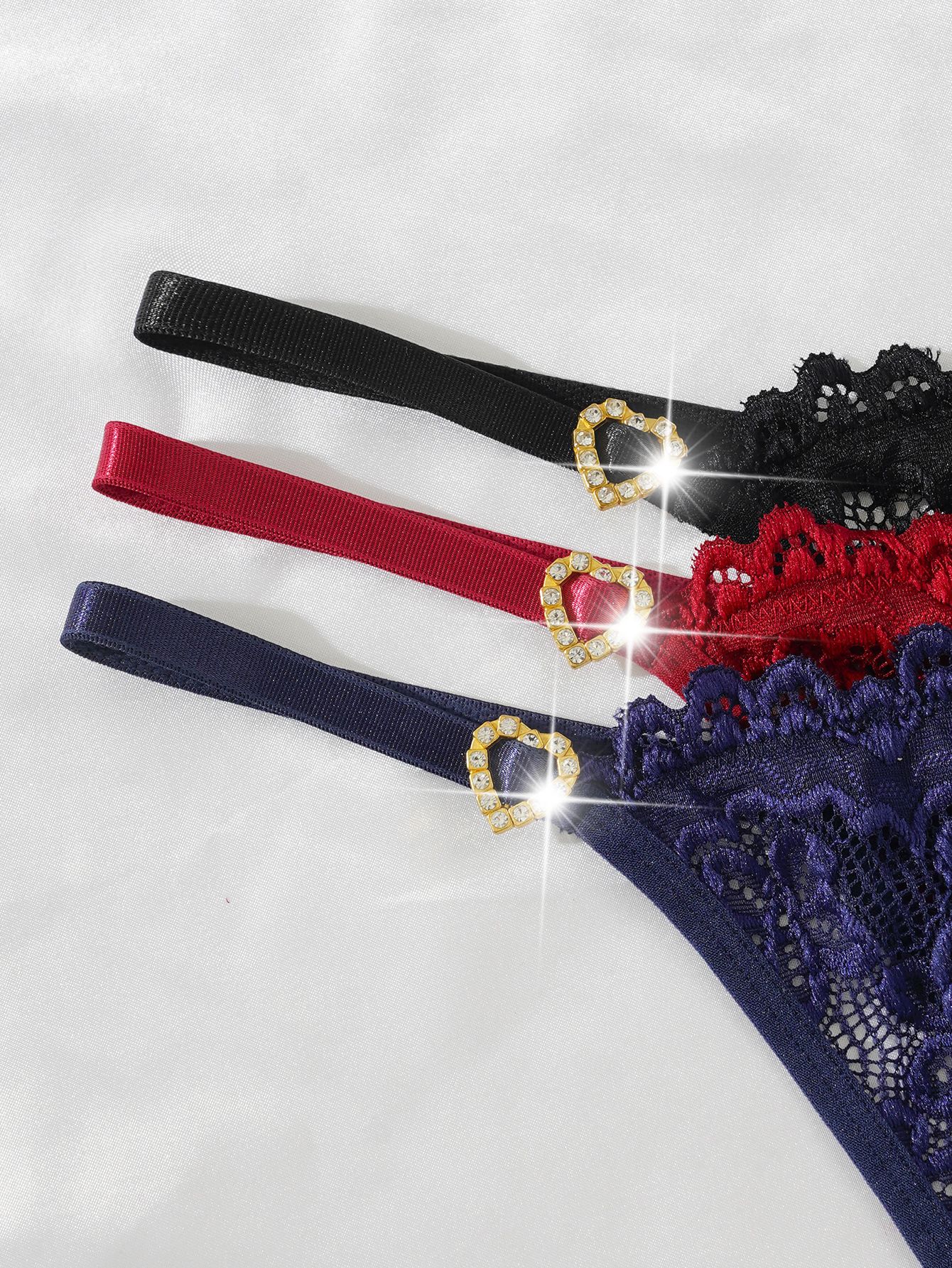 (image for) Women's Adjustable Strap Floral Lace Low Rise Thong Sexy Breathable Cotton Gusset European Size T-Back Intimate Panty