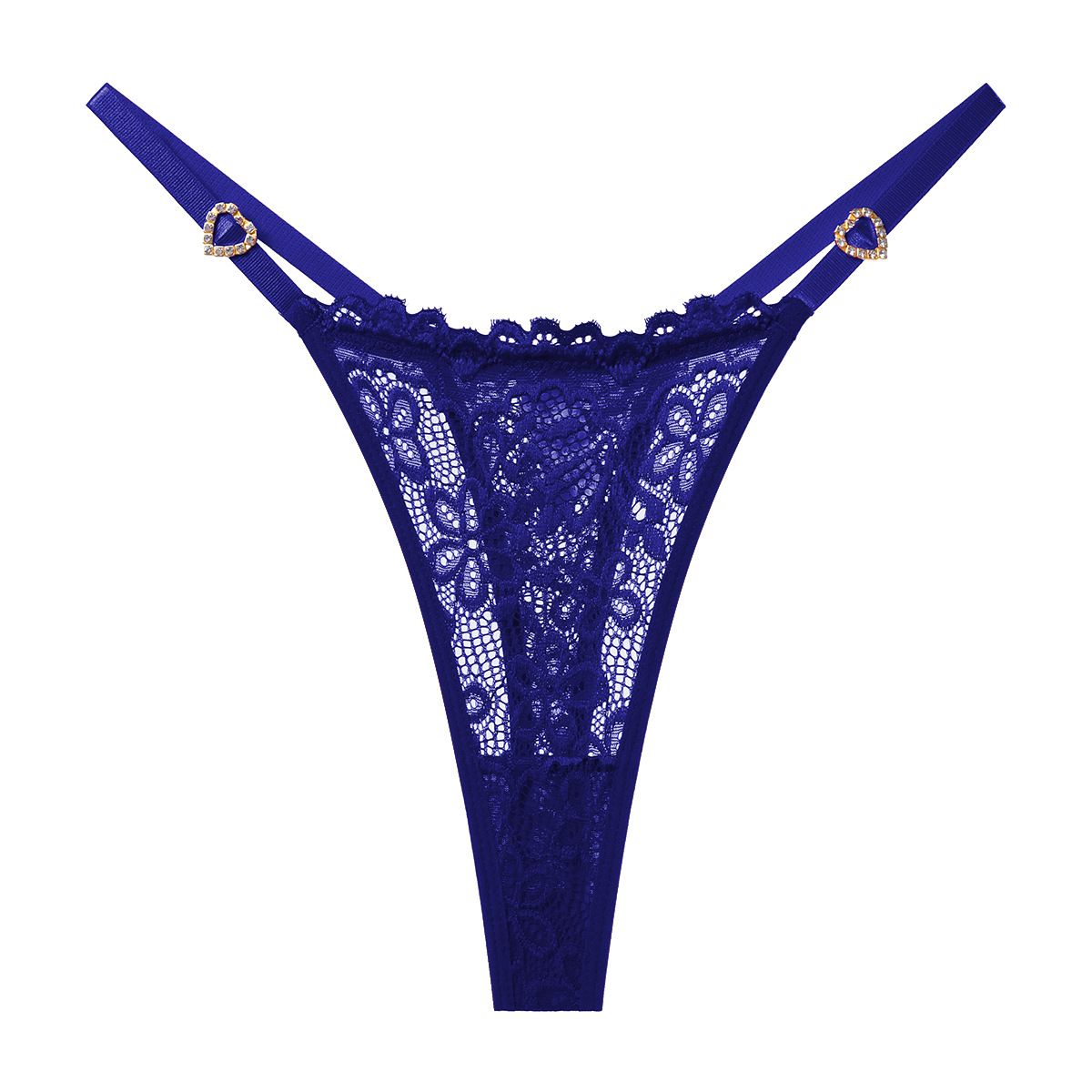 (image for) Women's Adjustable Strap Floral Lace Low Rise Thong Sexy Breathable Cotton Gusset European Size T-Back Intimate Panty