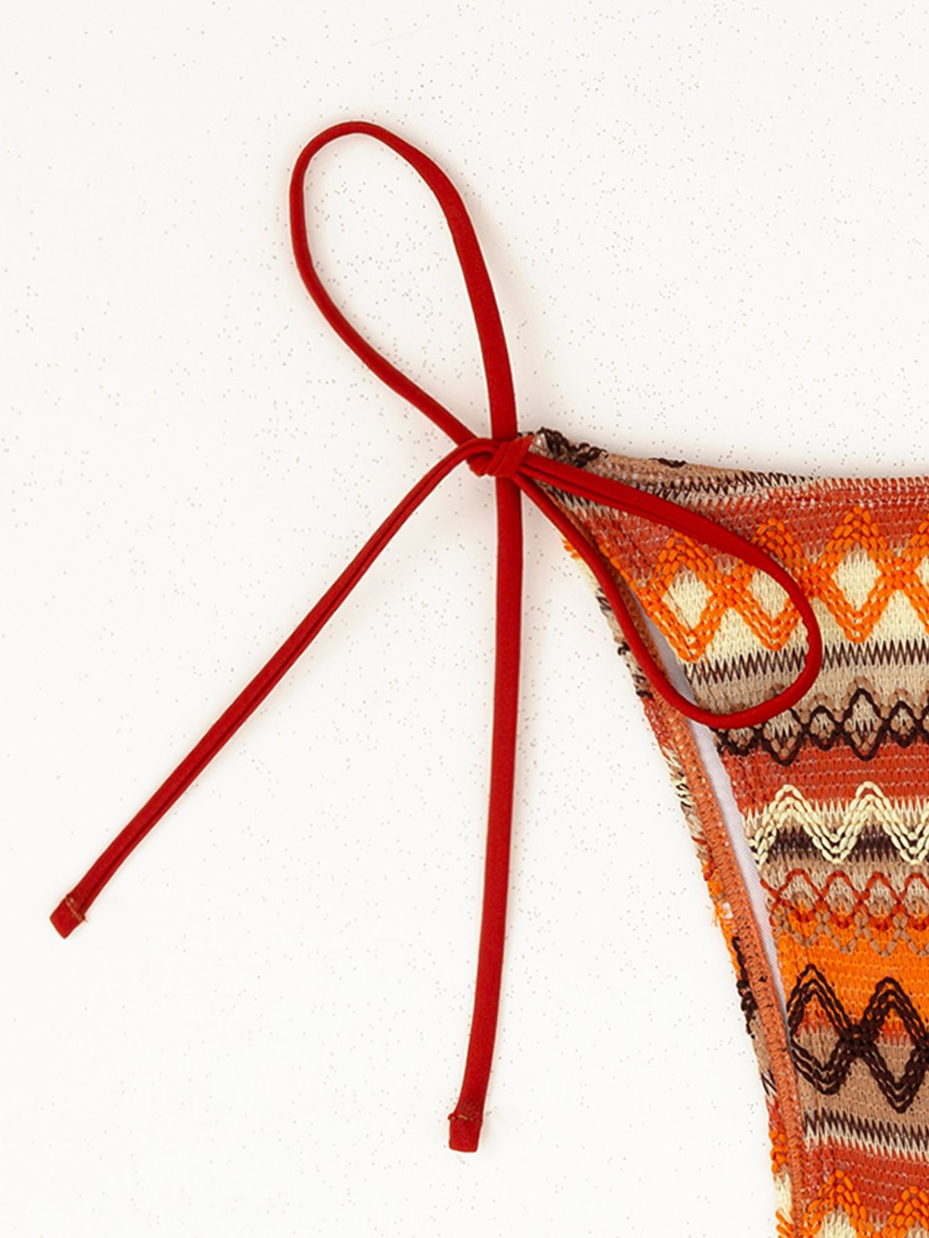 (image for) Women's 2026 Geometric Pattern Tie Side Triangle Bikini Set Padded Wirefree Halter Neck Beach Vacation Two Piece Swimwear
