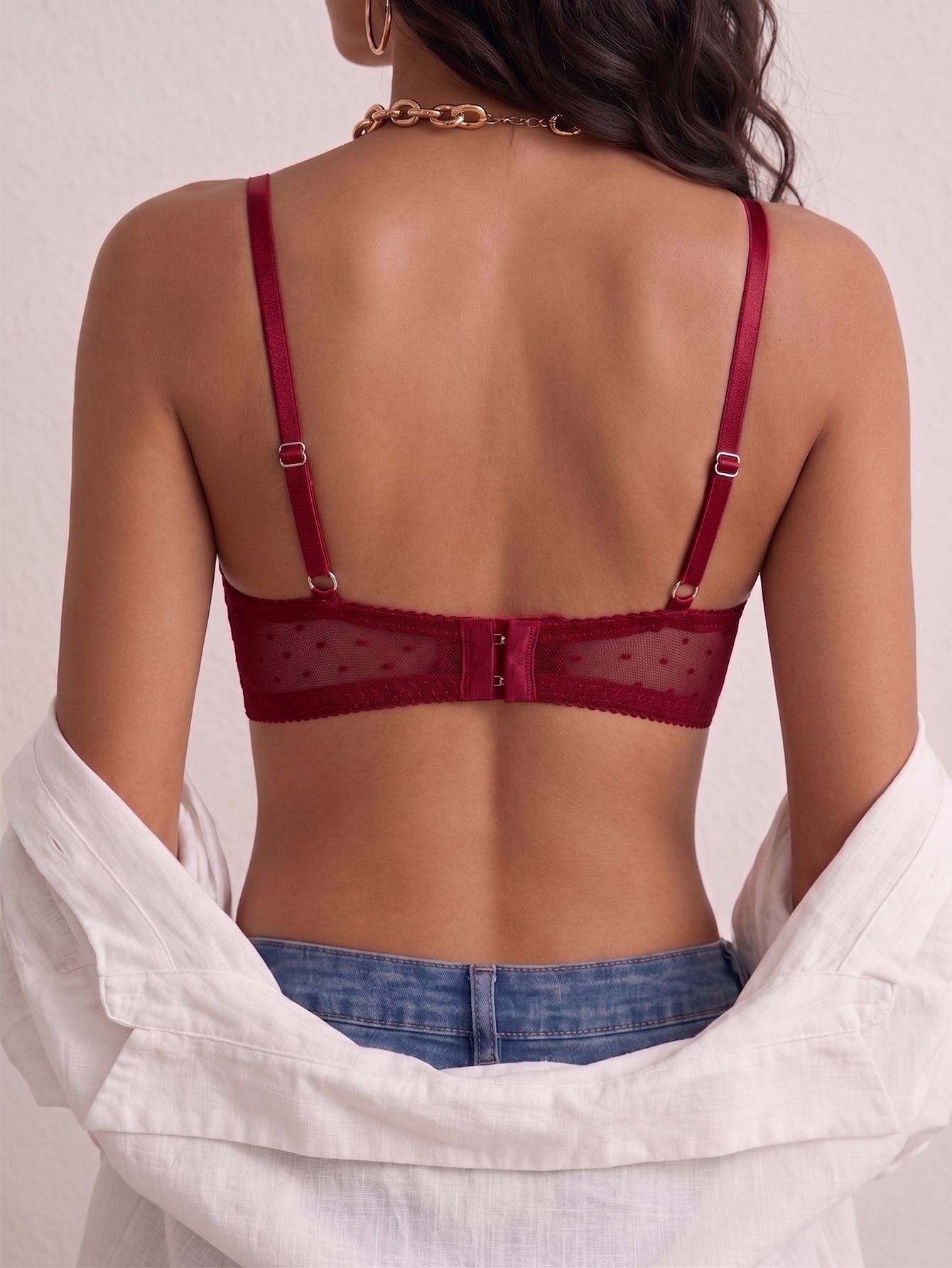 (image for) Women's Underwire Lace Push Up Bra 3/4 Cup Side Smoothing Adjustable Strap Double-Row Back Closure Sexy Lingerie