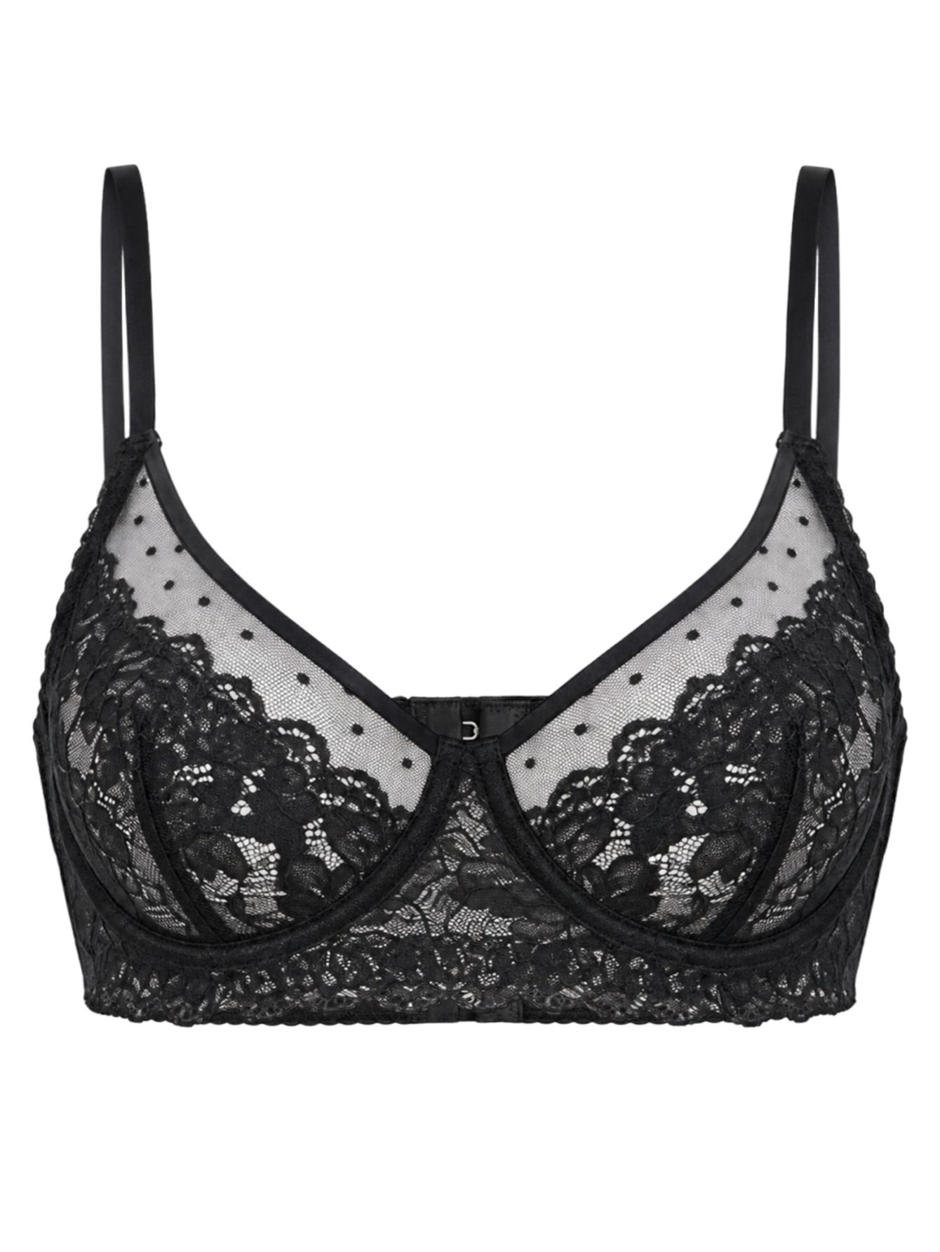 (image for) Women's Underwire Lace Push Up Bra 3/4 Cup Side Smoothing Adjustable Strap Double-Row Back Closure Sexy Lingerie