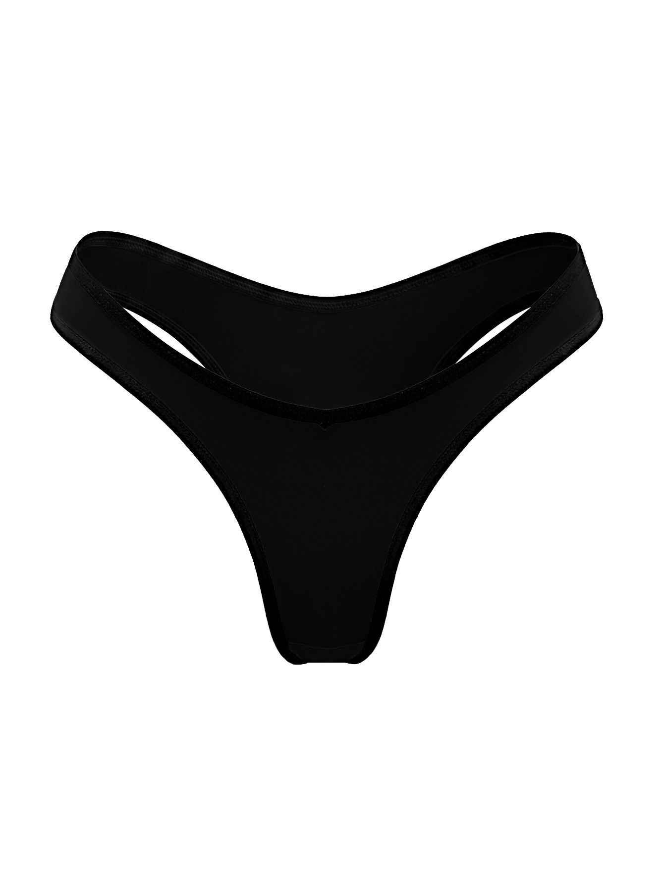 (image for) Women's Contrast Trim Low Rise Thong Panties Seamless Breathable Cotton Gusset Soft Stretch Everyday Intimates for Teens