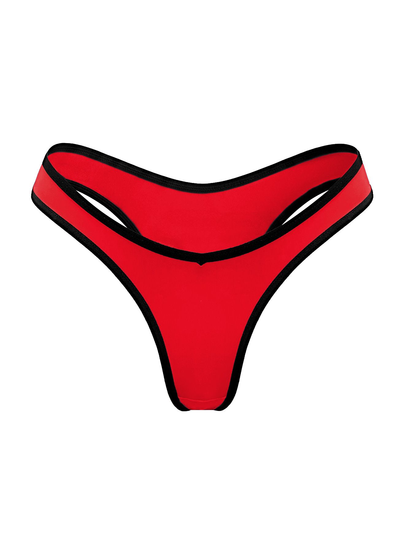 (image for) Women's Contrast Trim Low Rise Thong Panties Seamless Breathable Cotton Gusset Soft Stretch Everyday Intimates for Teens