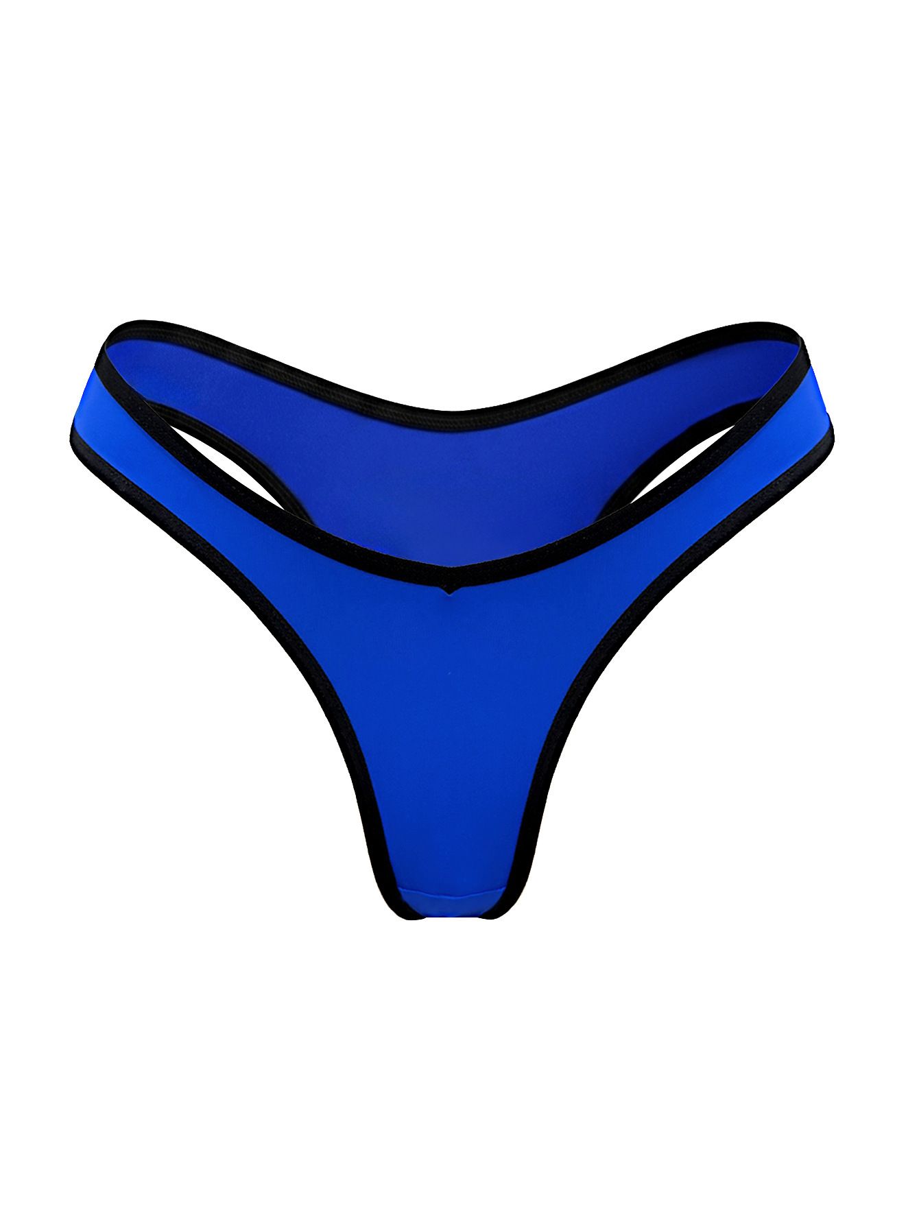 (image for) Women's Contrast Trim Low Rise Thong Panties Seamless Breathable Cotton Gusset Soft Stretch Everyday Intimates for Teens