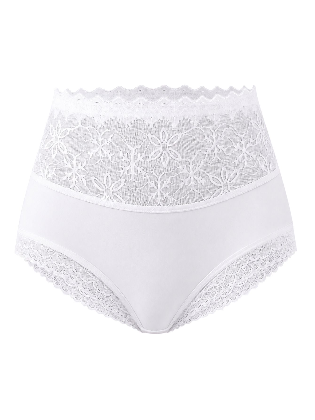 (image for) Women's High Waist Lace Waistband Tummy Control Briefs Thin Seamless Sheer Stretch Cotton Gusset Breathable Everyday Panties