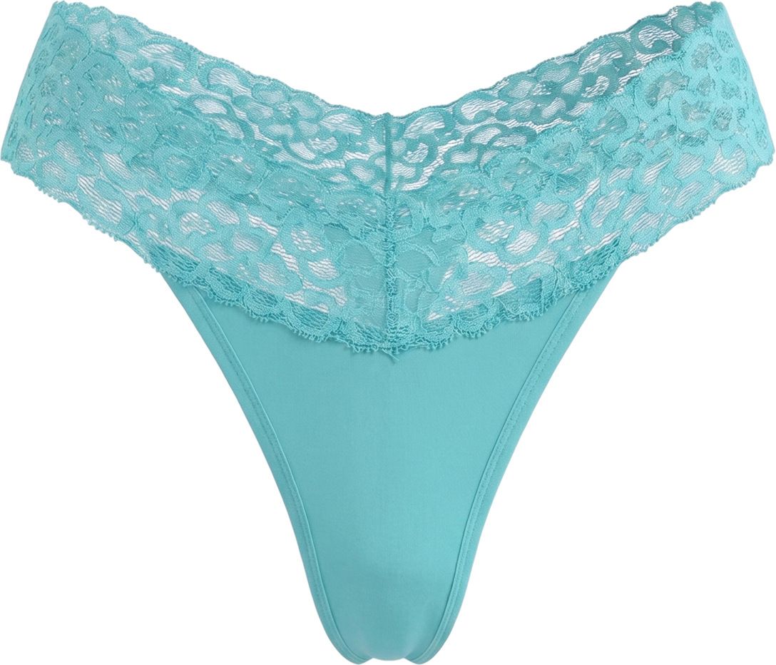 (image for) Women's Low Rise Lace Waistband Thong Panties No Show Non-Digging Breathable Cotton Gusset Soft Stretch Sexy Everyday Intimates