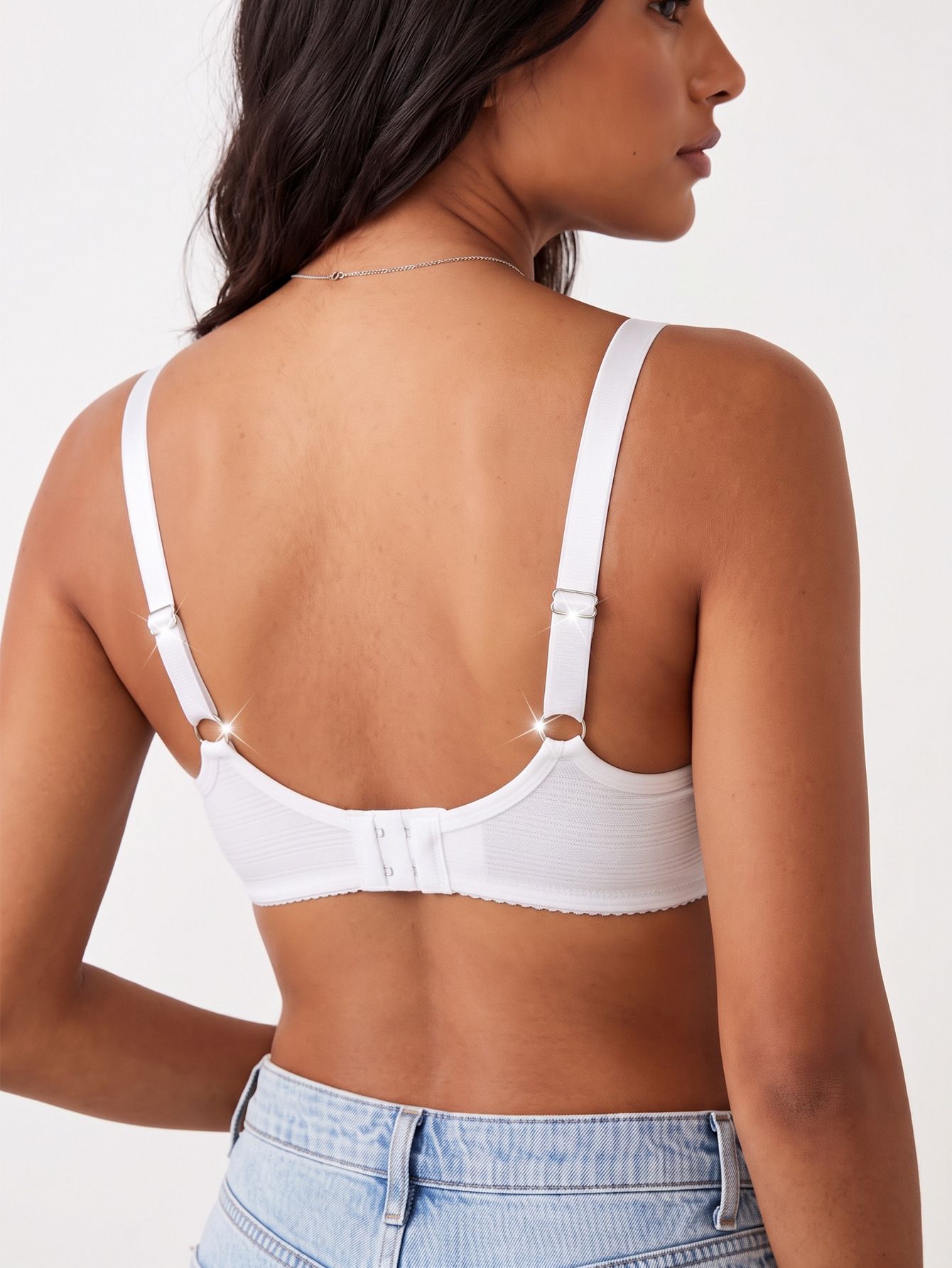 (image for) Women's Underwire Bubble Mesh Breathable Bra Adjustable Straps Bow Detail Everyday Comfort Support Lingerie