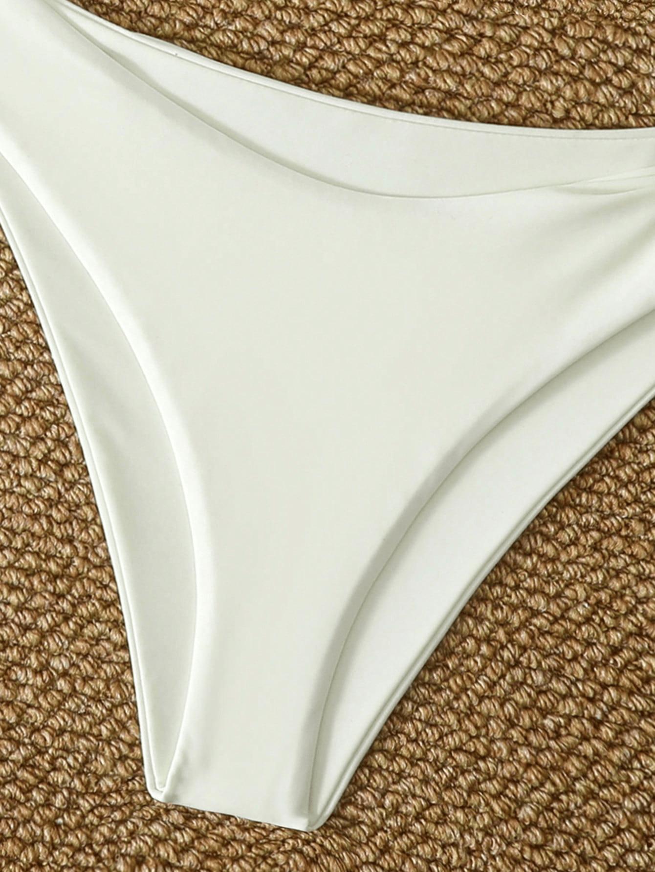(image for) Women Gold O-Ring Wide Strap Bikini Set Padded Luxury Swimwear
