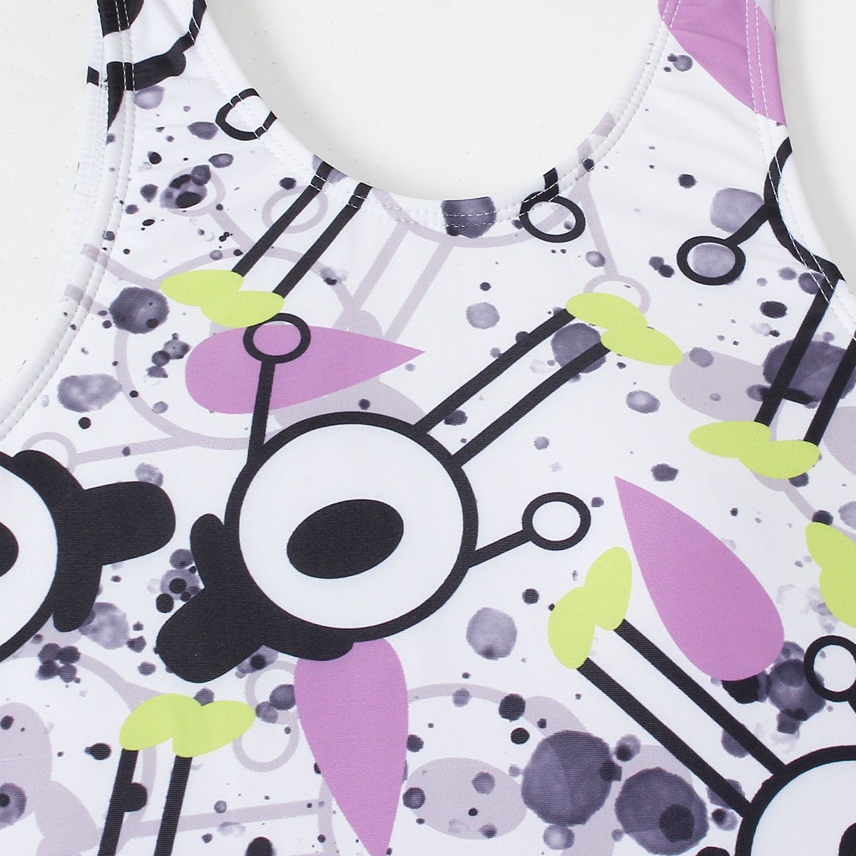 (image for) Girls Printed Skirted One‑Piece Swimsuit Kids Sleeveless Dress Style Bathing Suit 130‑160